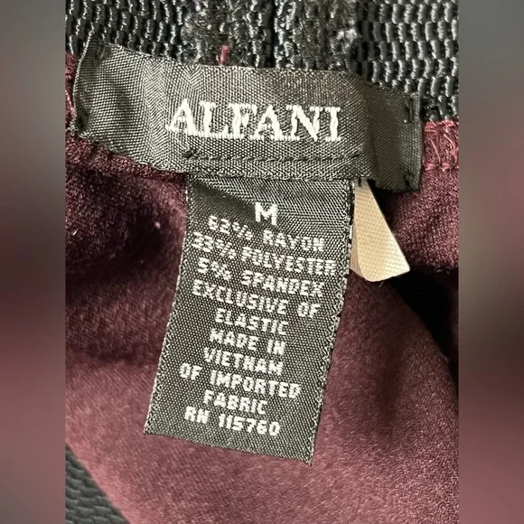 Burgundy Alfani Elastic Waist Casual Pants-Size Medium - Picture 4 of 4